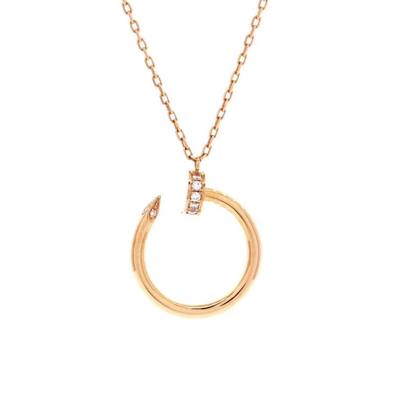 Cartier Juste un Clou Pendant Necklace 18K Rose Gold with Diamonds: Measurements: Length: 15.25 - 16.0 ", Pendant Length: 22.70 mm, Pendant Width: 18.30 mm . Condition: Pre-owned - Good,Brand: Cartier,Main Stone: Diamond,Metal: 18K Rose Gold,Metal Purity: 18K,Style: P