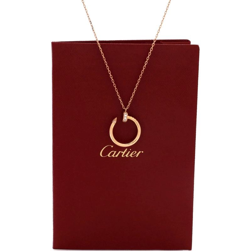 Cartier Juste un Clou Pendant Necklace 18K Rose Gold with Diamonds - 2