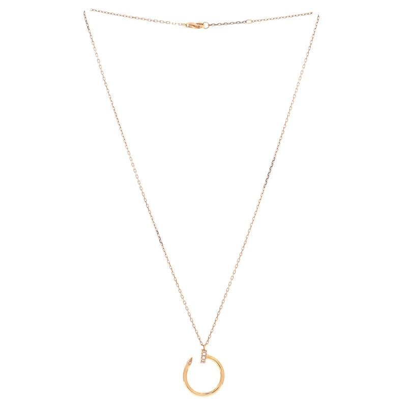 Cartier Juste un Clou Pendant Necklace 18K Rose Gold with Diamonds - 3