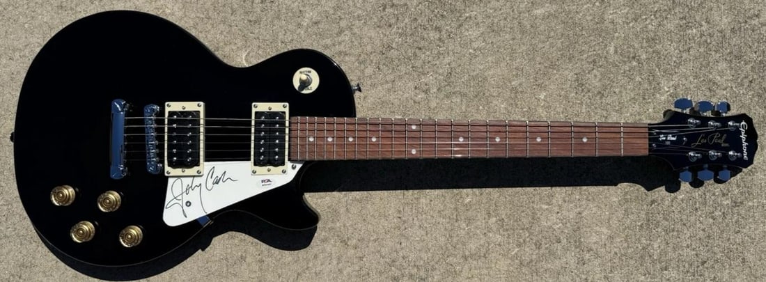 Johnny Cash Signed Les Paul Epiphone Guitar (PSA LOA) - 4