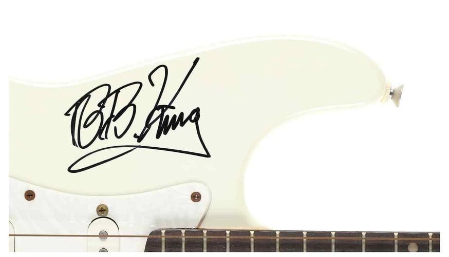 BB King Signed Fender Squier Stratocaster Electric Guitar (PSA LOA) - 5