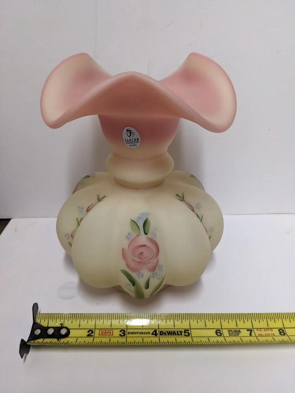 Fenton Art Glass Vase~Signed~(8"H x 5.75"W) - 15