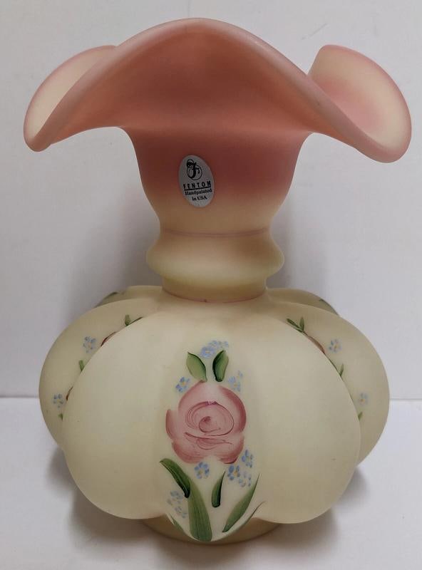 Fenton Art Glass Vase~Signed~(8"H x 5.75"W) (1 of 18)