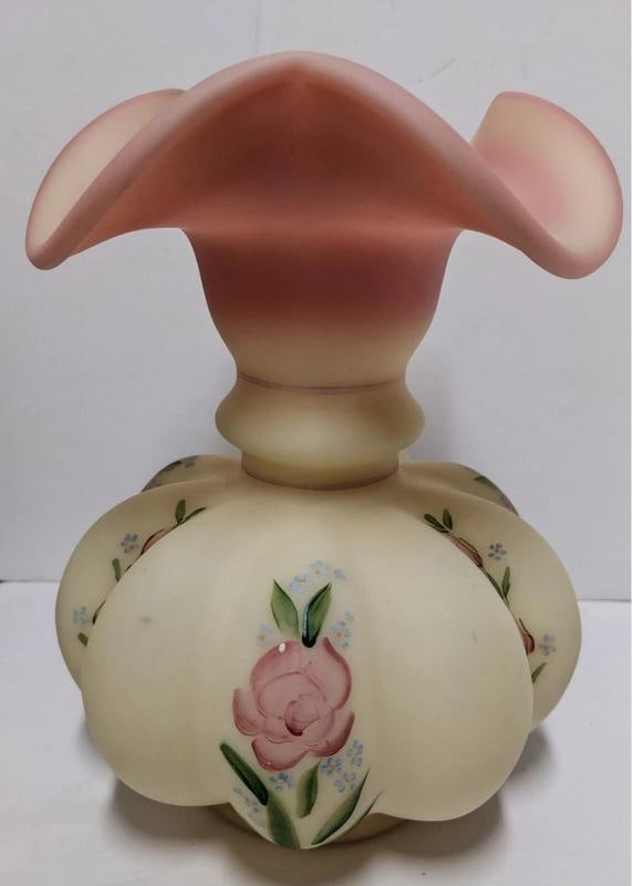 Fenton Art Glass Vase~Signed~(8"H x 5.75"W) - 3