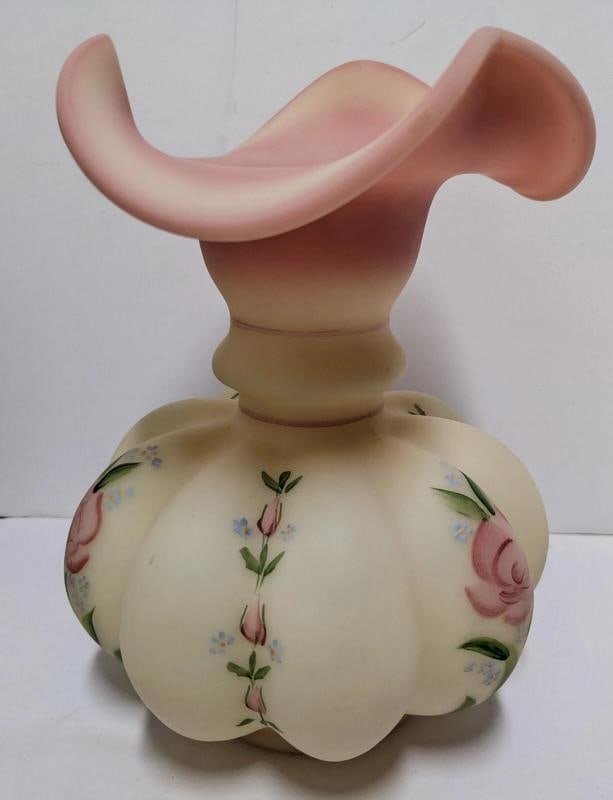 Fenton Art Glass Vase~Signed~(8"H x 5.75"W) - 4