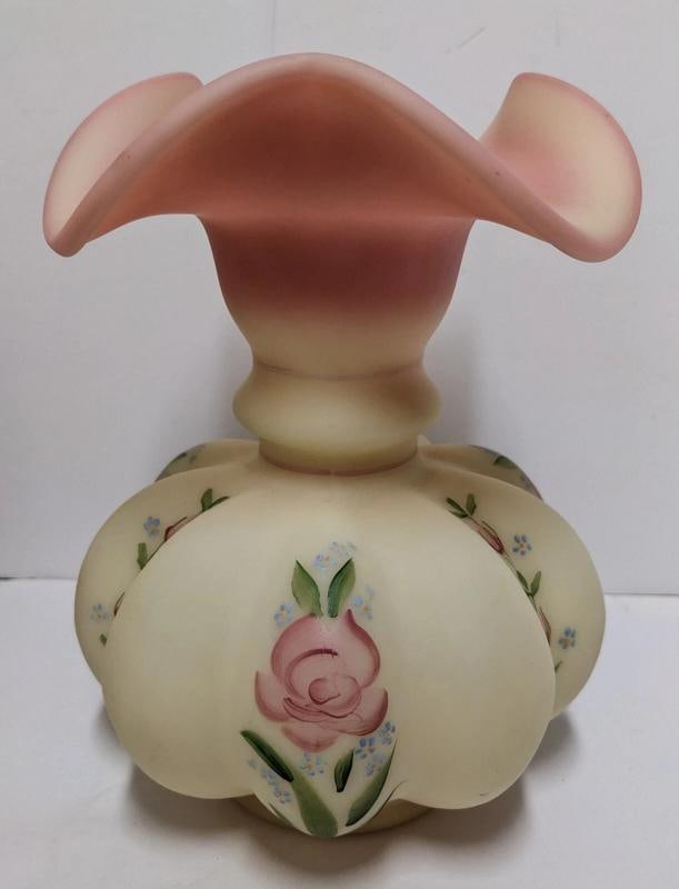 Fenton Art Glass Vase~Signed~(8"H x 5.75"W) - 5