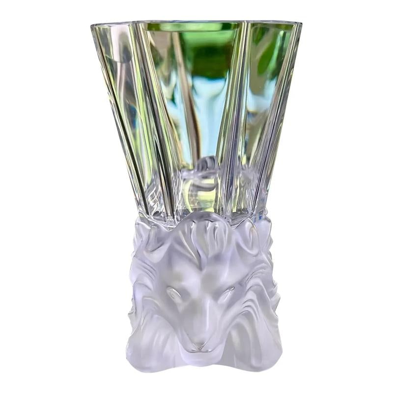Lalique Crystal Art Glass Vase~Signed~(6.3"H x 8.2"W): Condition: Used: An item that has been used previously. The item may have some signs of cosmetic wear, but is fully operational and functions as intended. This item may be a floor model or store retur