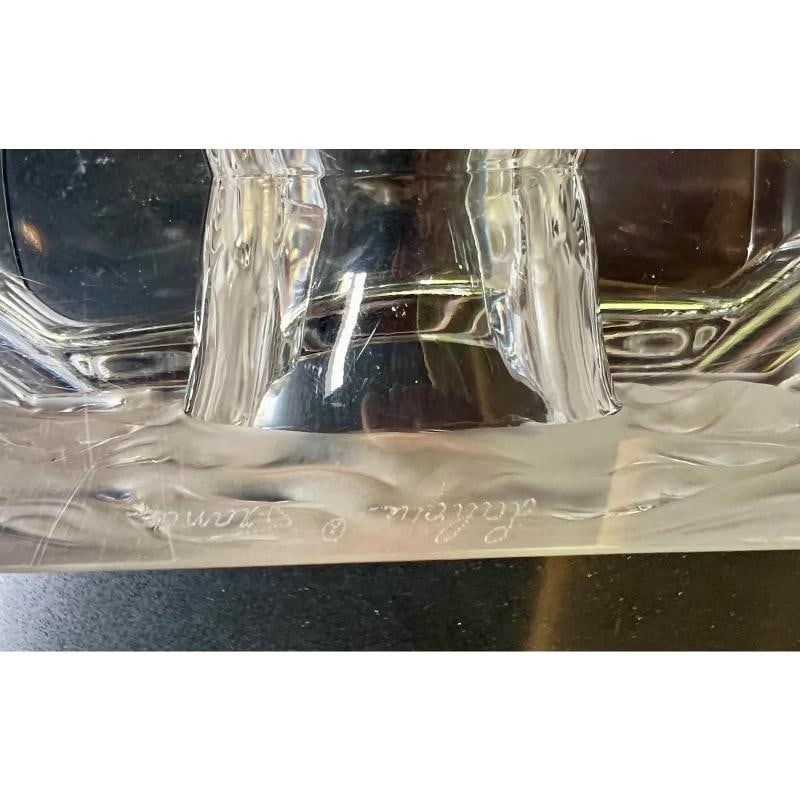 Lalique Crystal Art Glass Vase~Signed~(6.3"H x 8.2"W) - 2