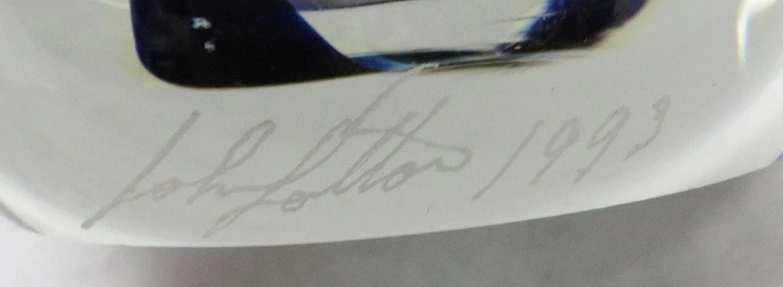 John Lotton Signed Art Glass Vase~(11"H x 5.25" Diameter) - 5