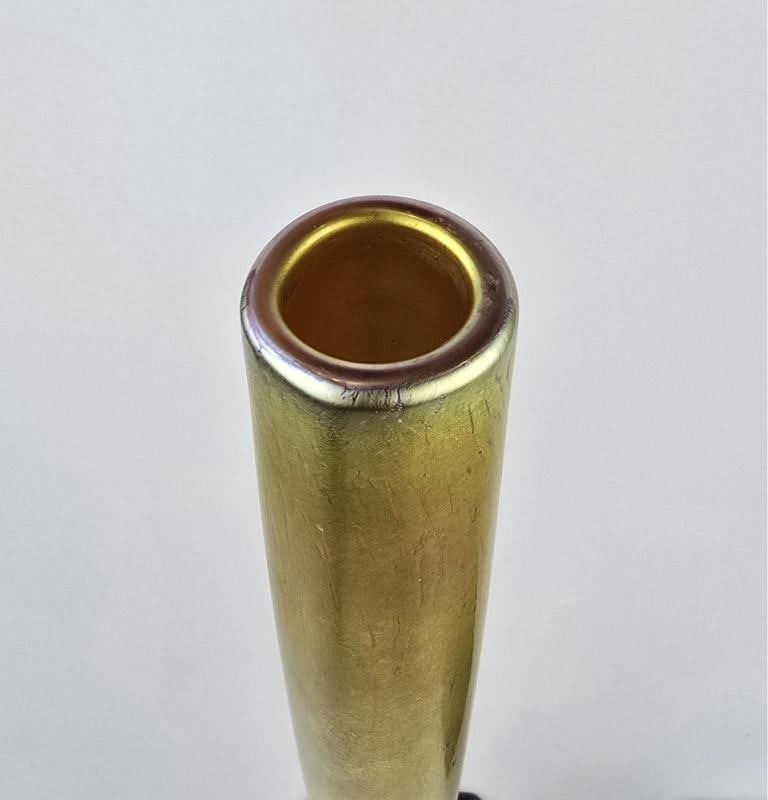 Set Of 2~ TIFFANY STUDIOS GOLD FAVRILLE GLASS VASES~SIGNED~(11.25" x 3.25") - 4