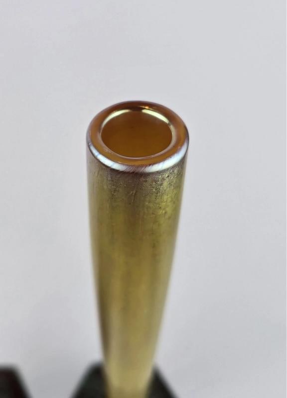 Set Of 2~ TIFFANY STUDIOS GOLD FAVRILLE GLASS VASES~SIGNED~(11.25" x 3.25") - 5