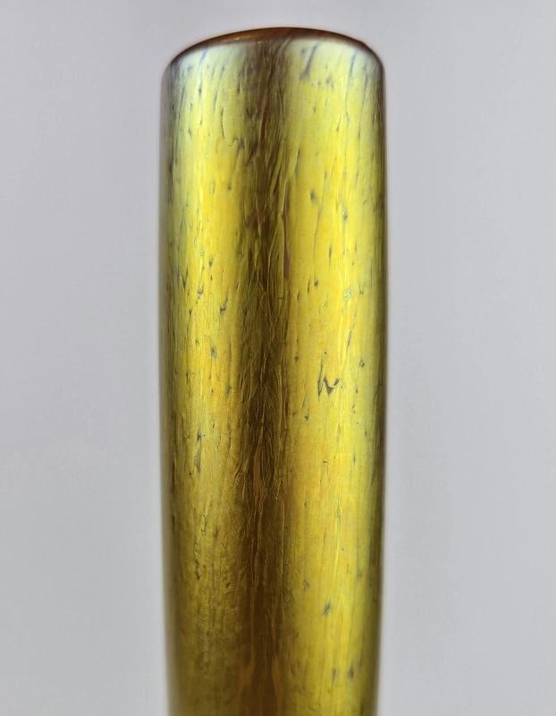 Set Of 2~ TIFFANY STUDIOS GOLD FAVRILLE GLASS VASES~SIGNED~(11.25" x 3.25") - 6