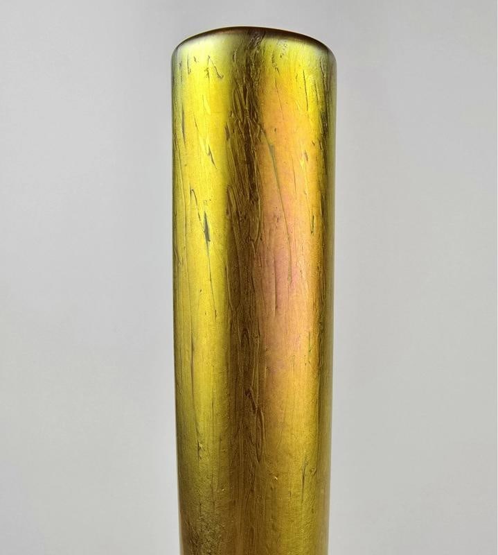 Set Of 2~ TIFFANY STUDIOS GOLD FAVRILLE GLASS VASES~SIGNED~(11.25" x 3.25") - 7