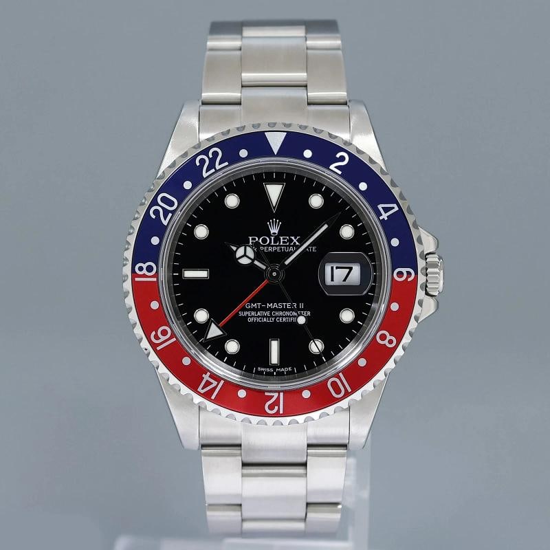 2006 MINT PAPERS Rolex GMT-Master II Pepsi Blue Red Steel Error Stick 16710 40mm - 2