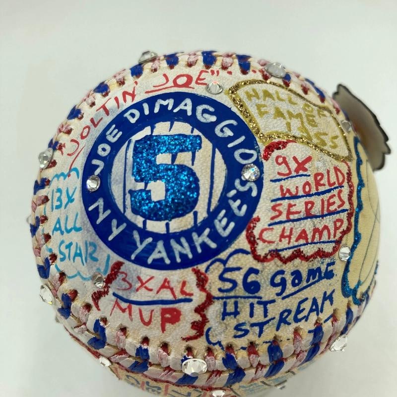 Mickey Mantle & Joe Dimaggio Signed Charles Fazzino Pop Art Baseball PSA RARE - 11