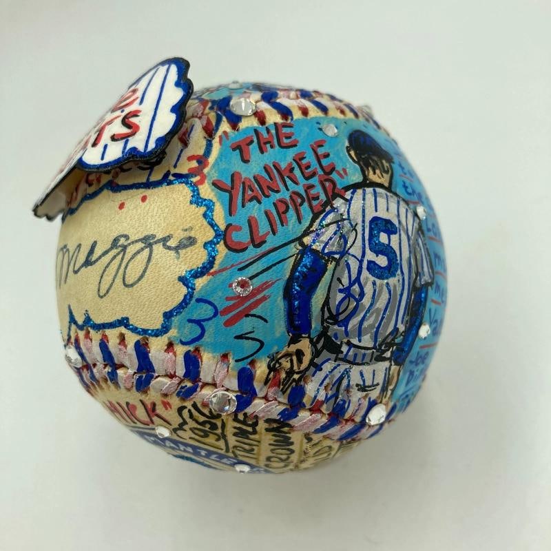Mickey Mantle & Joe Dimaggio Signed Charles Fazzino Pop Art Baseball PSA RARE - 12