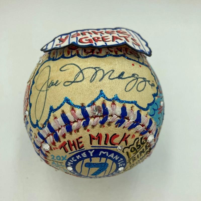 Mickey Mantle & Joe Dimaggio Signed Charles Fazzino Pop Art Baseball PSA RARE - 3