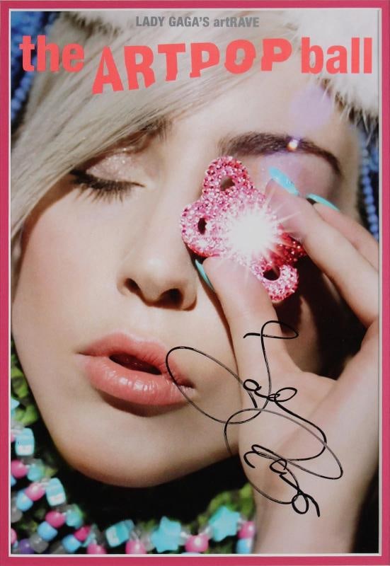 Lady Gaga Signed Art Rave: The Artpop Ball 24x26 Framed Display JSA - 2