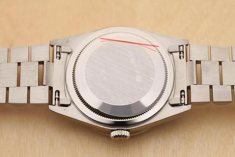 ROLEX MENS DAY-DATE PRESIDENT 18349 FACTORY DIAMOND 18K WHITE GOLD 36MM WATCH - 10