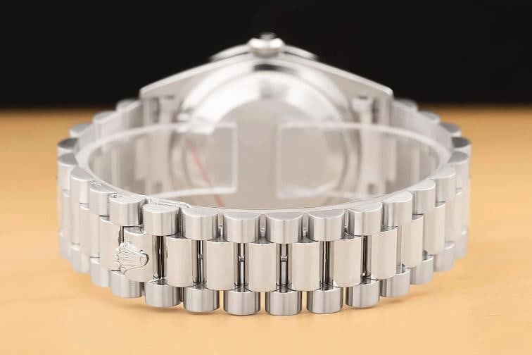 ROLEX MENS DAY-DATE PRESIDENT 18349 FACTORY DIAMOND 18K WHITE GOLD 36MM WATCH - 6