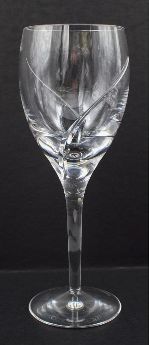 6 Waterford Cut Glass Water Goblets - Signed, Siren Pattern - 5