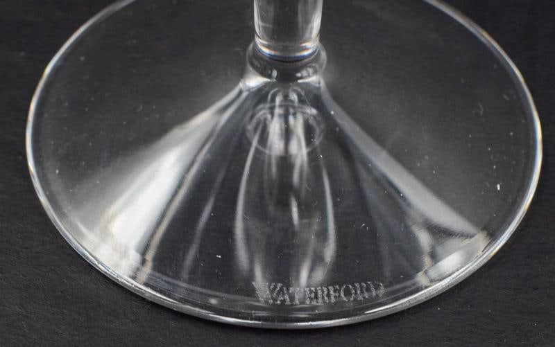 6 Waterford Cut Glass Water Goblets - Signed, Siren Pattern - 7