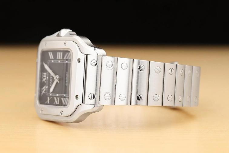 2023 CARD CARTIER SANTOS MEDIUM WSSA0061 41.9MM GREEM ROMAN STEEL WATCH - 4