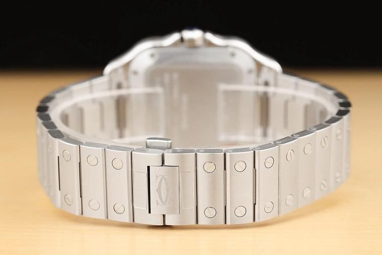 2023 CARD CARTIER SANTOS MEDIUM WSSA0061 41.9MM GREEM ROMAN STEEL WATCH - 6