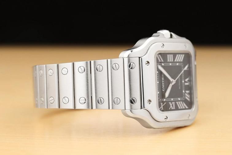 2023 CARD CARTIER SANTOS MEDIUM WSSA0061 41.9MM GREEM ROMAN STEEL WATCH - 8