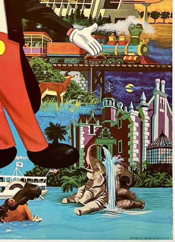 Original Vintage Poster FLY EASTERN AIRLINES WALT DISNEY WORLD Airline Travel OL - 5