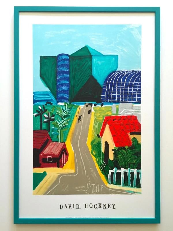 DAVID HOCKNEY RARE 1989 LITHOGRAPH PRINT FRAMED POSTER "HANCOCK ST. W HOLLYWOOD" (1 of 12)