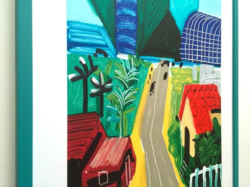 DAVID HOCKNEY RARE 1989 LITHOGRAPH PRINT FRAMED POSTER "HANCOCK ST. W HOLLYWOOD" - 5