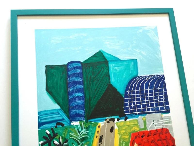 DAVID HOCKNEY RARE 1989 LITHOGRAPH PRINT FRAMED POSTER "HANCOCK ST. W HOLLYWOOD" - 9