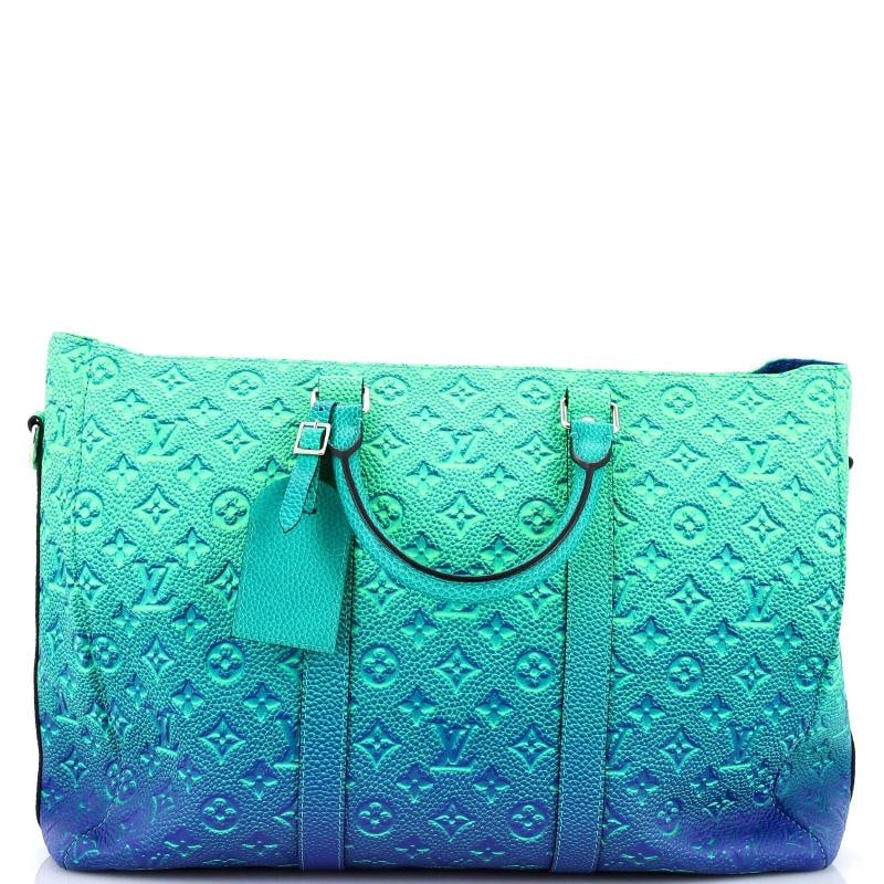 Louis Vuitton Keepall Tote Limited Edition Illusion Monogram Taurillon Leather: Accessories: Luggage Tag Measurements: Handle Drop 4", Height 13.5", Width 16.5", Depth 4.5", Strap Drop 14-18". Condition: Pre-owned - Good,Brand: Louis Vuitton,Exterior Material: Leather,Style: Tote