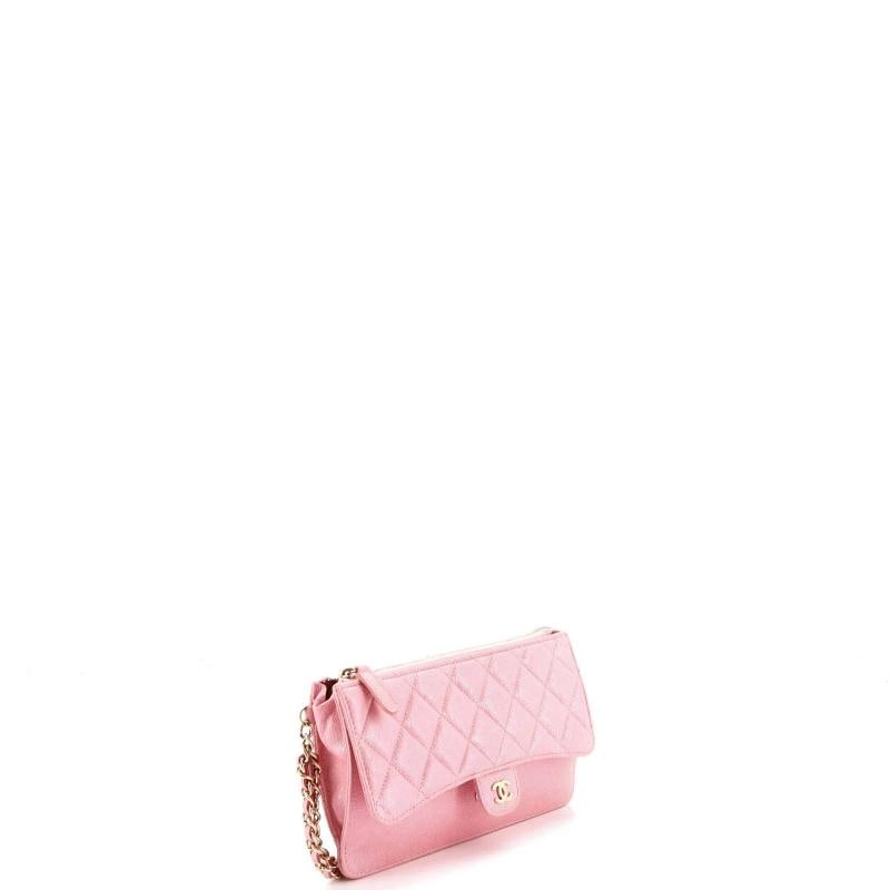 Chanel Classic Flap Zip Wristlet Pouch Quilted Iridescent Caviar - 3