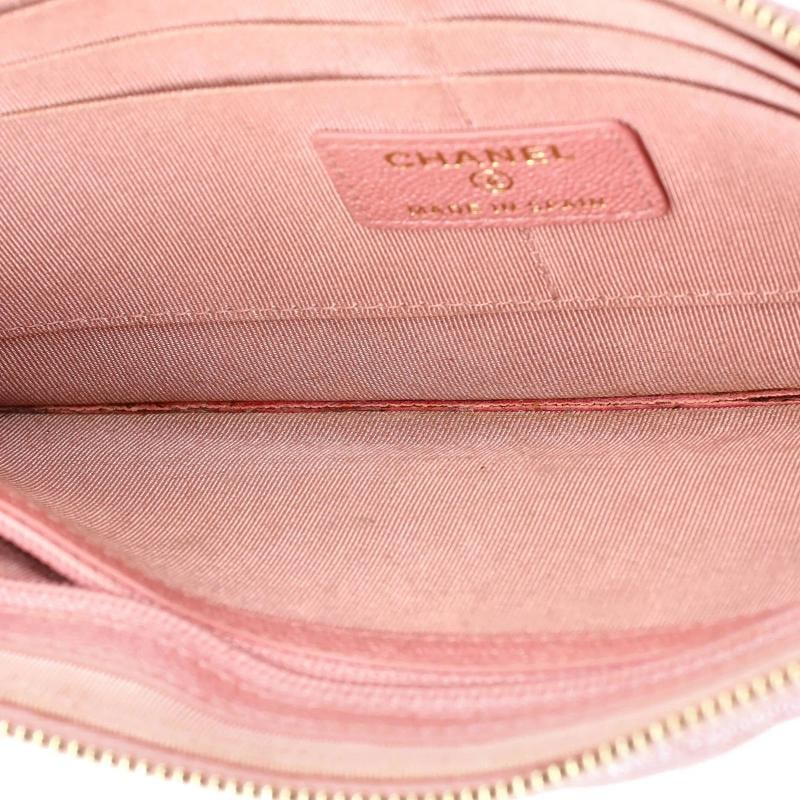 Chanel Classic Flap Zip Wristlet Pouch Quilted Iridescent Caviar - 6