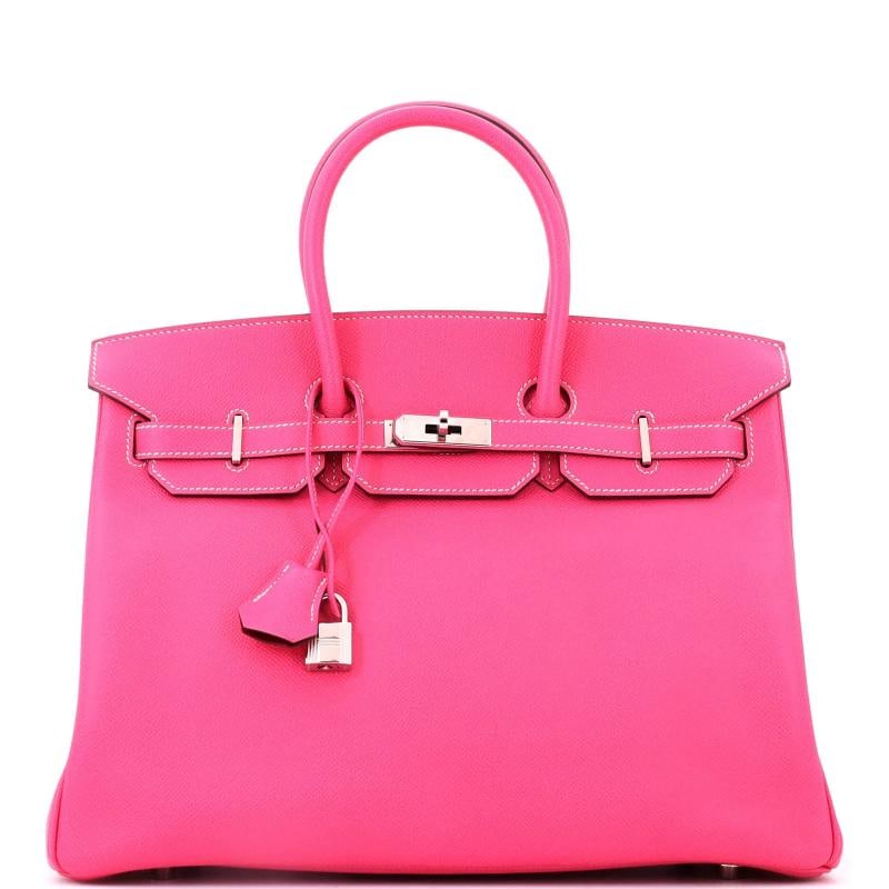 Hermes Candy Birkin Bag Epsom 35: Accessories: Lock, Clochette, Keys Measurements: Handle Drop 4", Height 10", Width 13.5", Depth 7", Strap Drop None". Condition: Pre-owned - Good,Brand: Hermes,Exterior Material: Leather,Style: Totes,