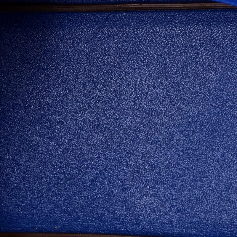 Hermes Birkin Handbag Blue Clemence with Palladium Hardware 35 - 6