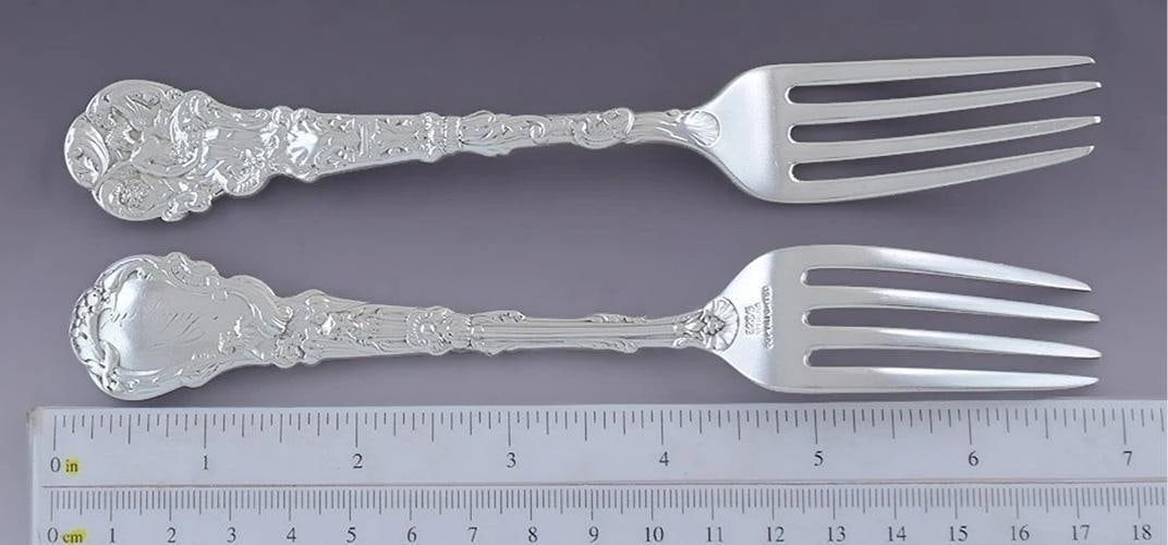 6 Antique Art Nouveau Gorham Sterling Silver Versailles Luncheon Forks 6 3/4" - 4