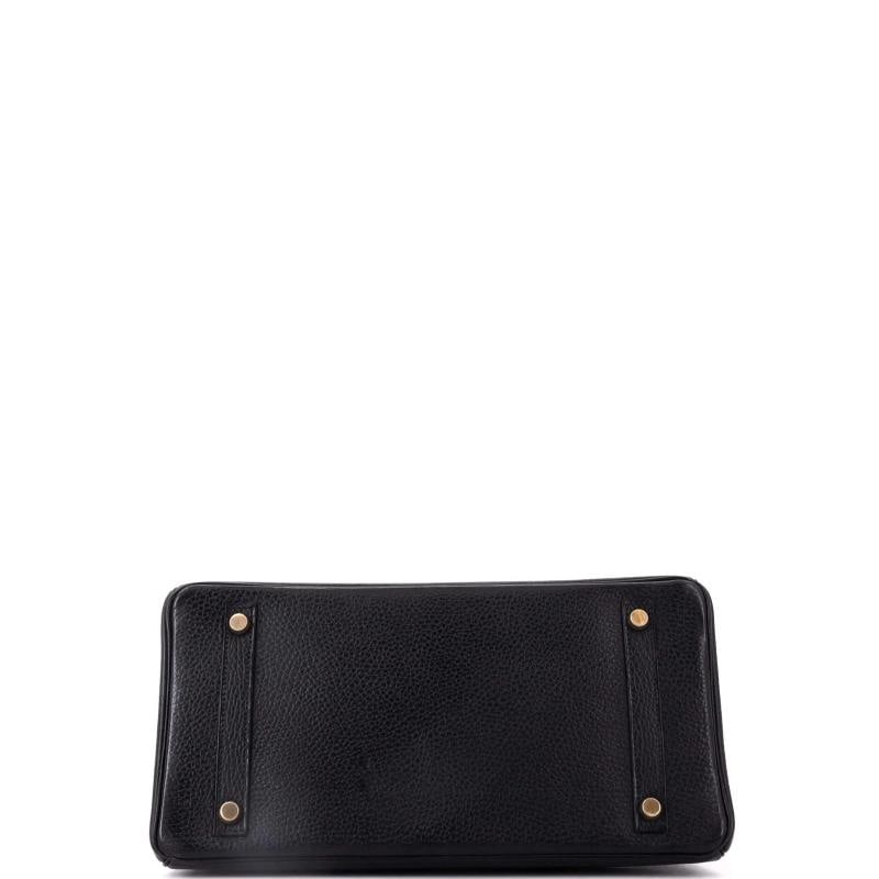 Hermes Birkin Handbag Black Ardennes with Gold Hardware 30 - 4