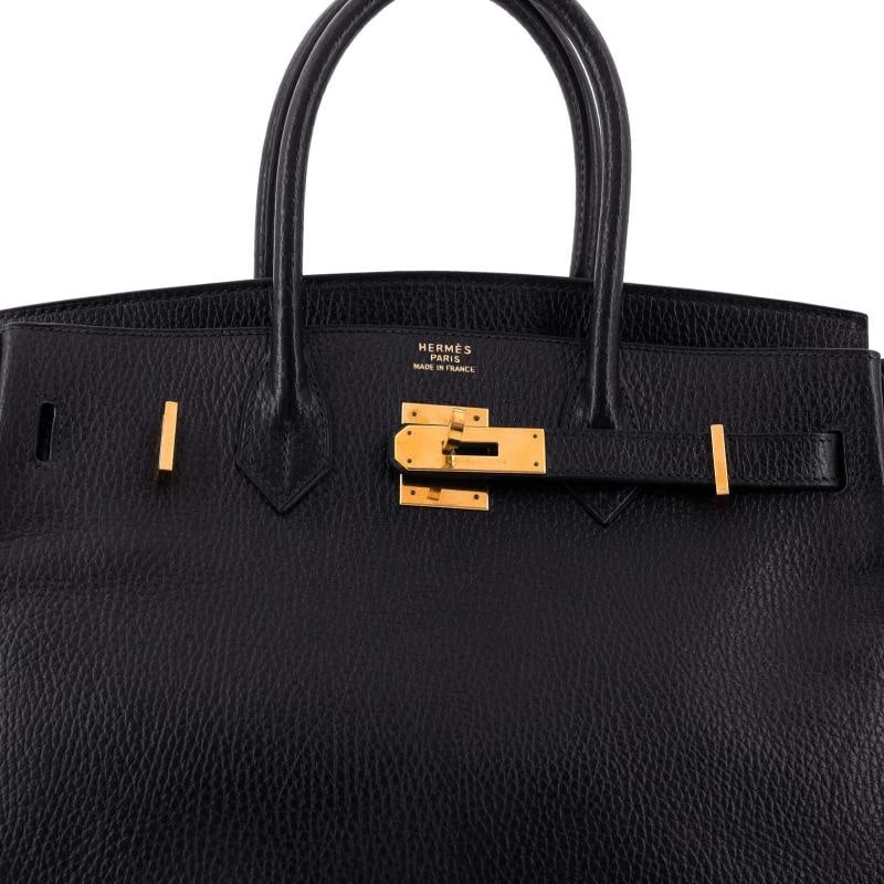 Hermes Birkin Handbag Black Ardennes with Gold Hardware 30 - 5