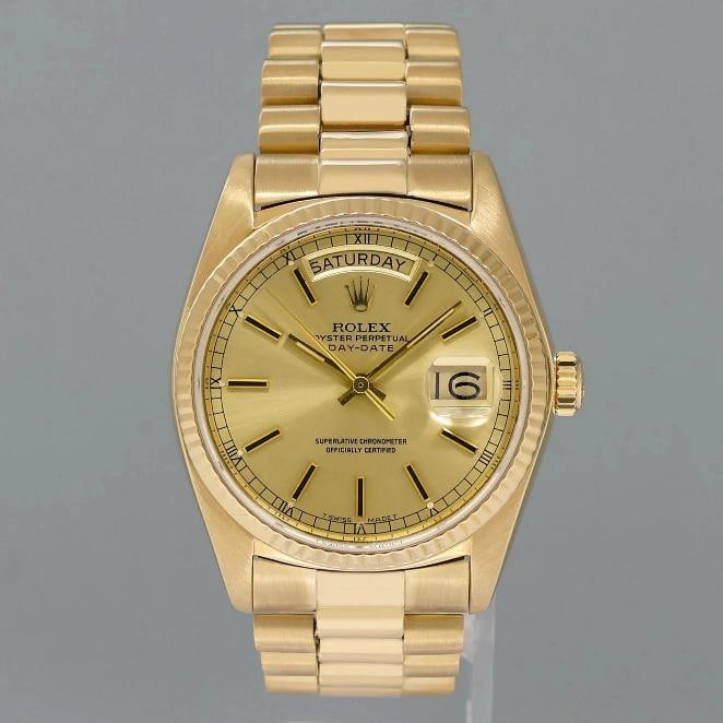Rolex President Day-Date Champagne Stick 18038 Quickset Yellow Gold Watch Box - 2