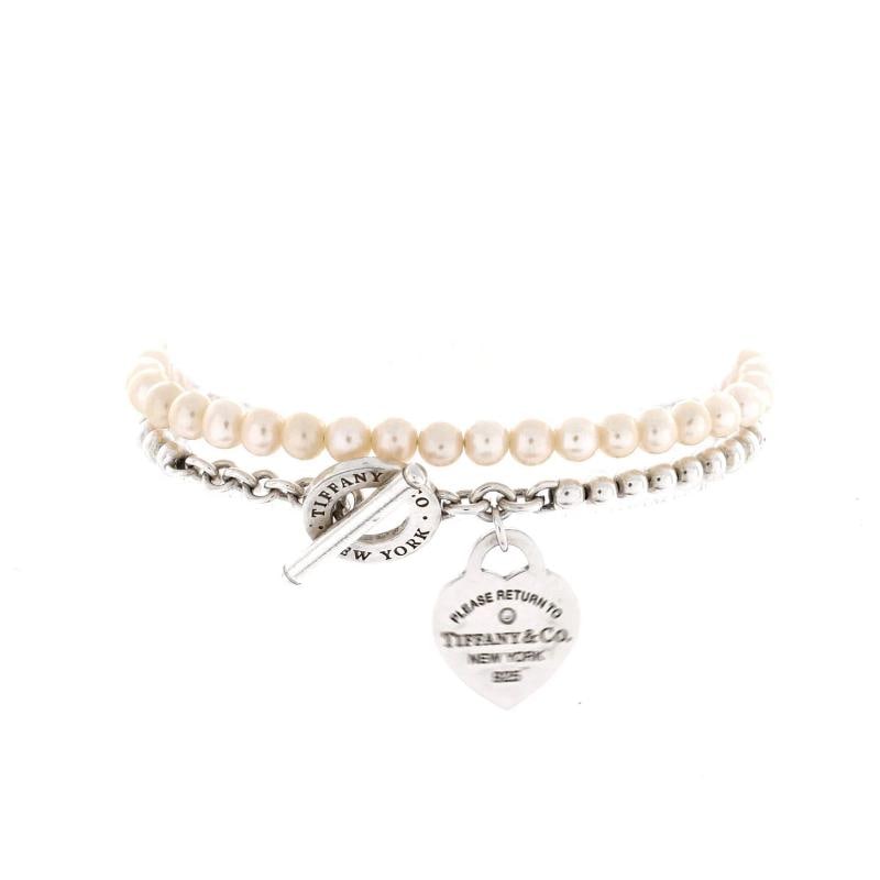 Tiffany & Co. Return To Tiffany Wrap Bead Bracelet Sterling Silver: Condition: Pre-owned - Good,Brand: Tiffany & Co.,Main Stone: Diamond,Metal: Sterling Silver,Metal Purity: Unknown,Style: Wrap,Type: Bracelet,Color: Silver,Material: Diamond, Pearl, Sterling Silver