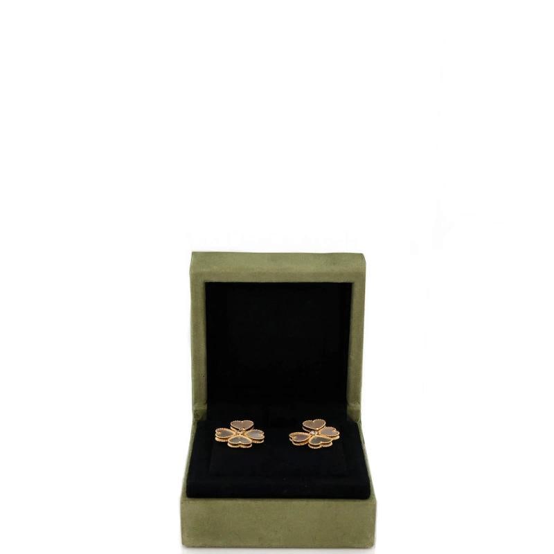 Van Cleef & Arpels Sweet Alhambra Effeuillage Heart Earrings 18K Yellow Gold - 2