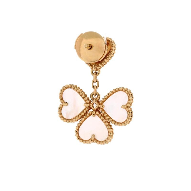 Van Cleef & Arpels Sweet Alhambra Effeuillage Heart Earrings 18K Yellow Gold - 4