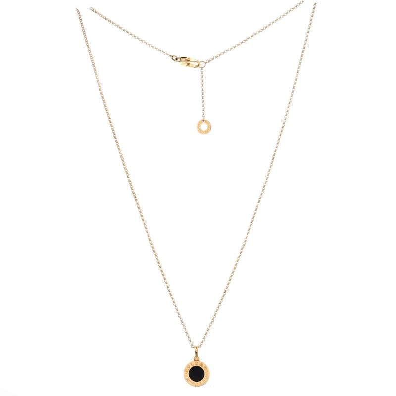 Bvlgari Bvlgari Bvlgari Pendant Necklace 18K Yellow Gold with Onyx - 2