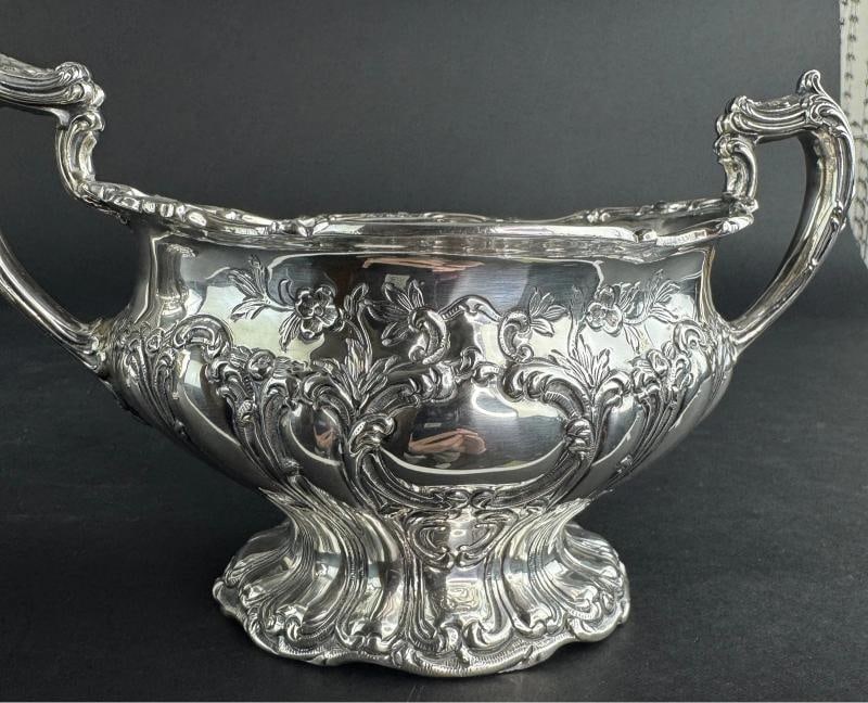 Gorham Sterling Silver Chantilly Grand Hand Chased 599 Creamer Sugar Bowl 1962 - 2