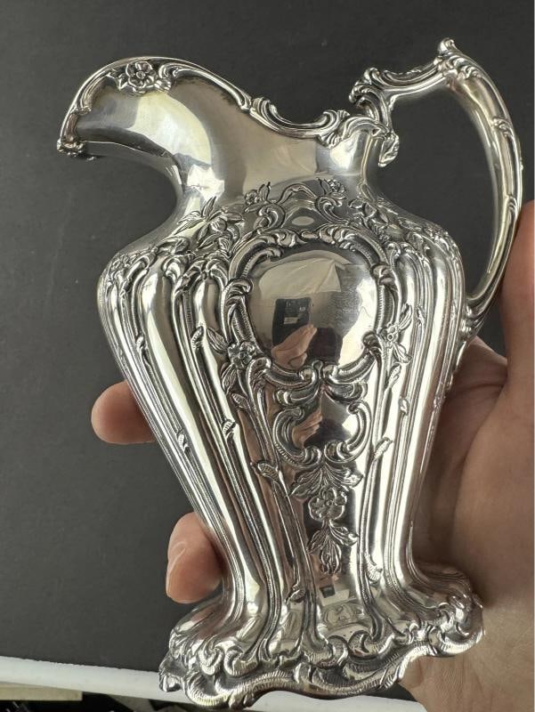 Gorham Sterling Silver Chantilly Grand Hand Chased 599 Creamer Sugar Bowl 1962 - 6