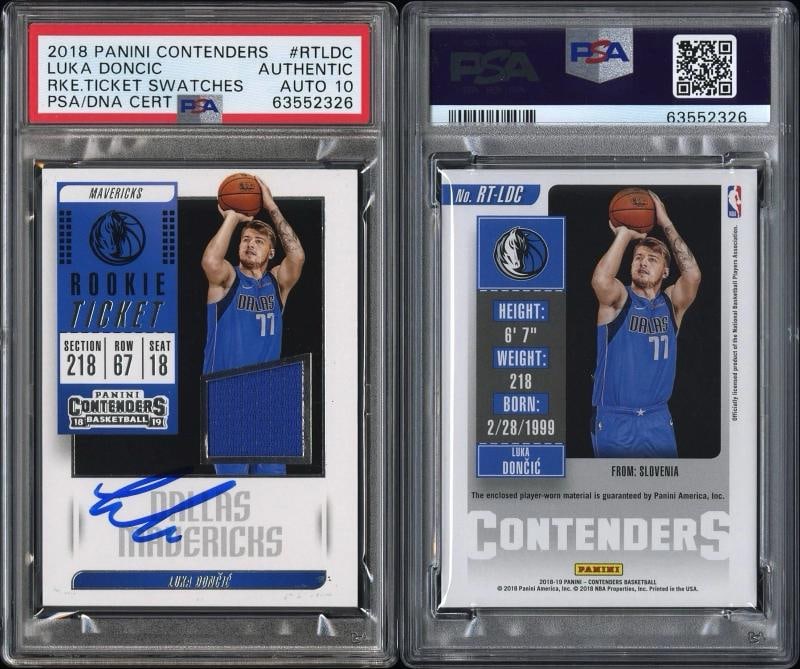 LUKA DONCIC CONTENDERS JERSEY SWATCHES ROOKIE RC SIGNED PSA/DNA GEM MINT 10 AUTO: Condition: Graded - PSA Authentic: Professionally graded ,Grade: 10,Card Size: Standard,Autographed: Yes,Set: 2018 Panini (Basketball),Signed By: Luka