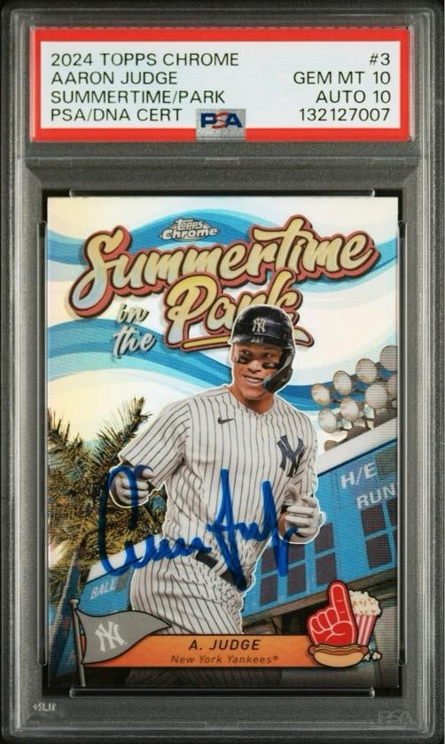Aaron Judge Autographed 2024 Topps Chrome #SITP-3 Summertime in the Park PSA 10 - 2
